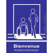 Panneau entrée unique PMR et Personne Mobile Panneau entrée unique PMR et persones mobiles - guillard