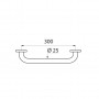 Barre de relèvement droite ECO Ø 25 en inox - DELABIE 530 - mesure 300 mm