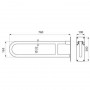 barre d'appui relevable Basic époxy blanc sans béquille - mesure