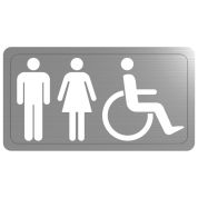 Plaque inox handicapé mixte Plaque inox handicapé mixte DELABIE 510155S
