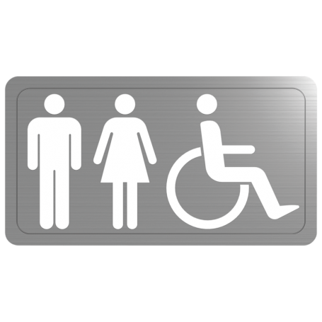 Plaque inox handicapé mixte DELABIE 510155S