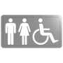 Plaque inox handicapé mixte DELABIE 510155S