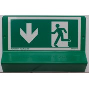 Support de signalisation issues de secours symbole et braille - bas gauche