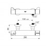 Mitigeur de douche thermostatique bi-commande SECURITHERM - mesure