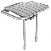 Siège de douche PMR relevable en inox et PVC blanc Siège de douche PMR relevable blanc