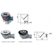 Bonde de vidage multidirectionnelle, Receveurs Acces & Combi Siphon à grand vidage multi-positions