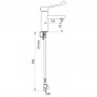 Mitigeur lavabo SECURITHERM H.85 L.120 sans vidage - DELABIE 2821LEP - mesure