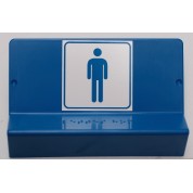 Signalétique braille Toilettes - hommes Support de signalisation WC homme symbole et braille