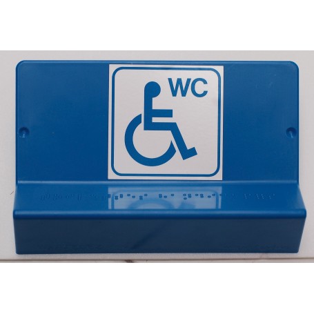 Support de signalisation WC PMR symbole et braille