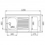 Dessus cuisinette 120 - dimensions