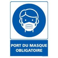 Signalétique adhésif mur - Port du masque obligatoire Signalétique adhésif mur - Port du masque obligatoire