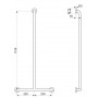 Barre de maintien en T fixe Inox DELABIE 5440P2 5440S - mesure
