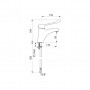Mitigeur lavabo H.85 L.135 sans vidage - DELABIE 2521L - mesure
