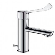 Mitigeur de lavabo à équilibrage de pression SECURITHERM Mitigeur lavabo SECURITHERM H.85 L.120 avec vidage - DELABIE 2820LEP