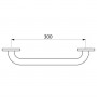 Barre d'appui droite Ø 25, Inox poli, 5 longueurs, DELABIE 5055P2 - mesure 300 mm