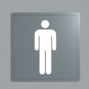 Plaque Inox 304 Homme - autoadhésive Silhouette Inox Homme