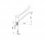 Mitigeur d'évier et auge H.145 L.220 - cotes ref Delabie : 2210L
