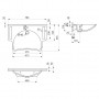 Lavabo MINERALCAST DELABIE 132306 - mesure