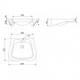 Lavabo FRAJU avec trou robinetterie DELABIE 121440 - mesure